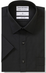 Van Heusen Van Heusen Plain Black Short Sleeve Shirt