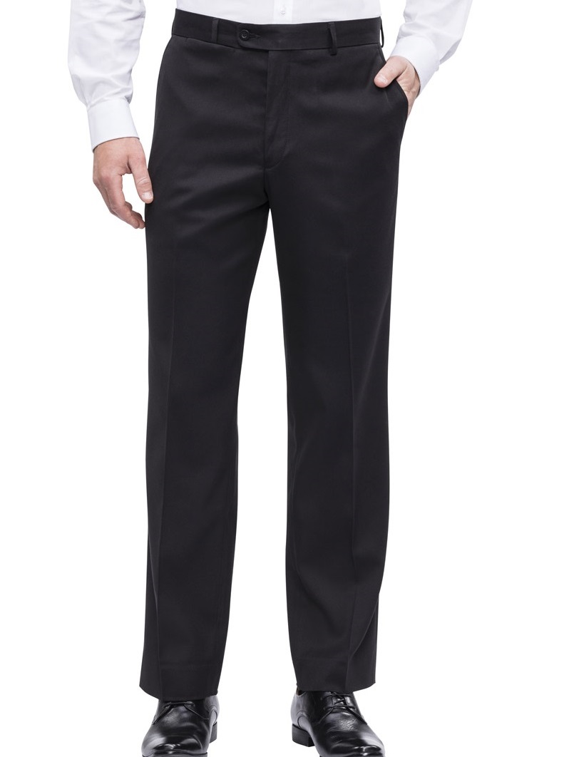 Bracks Slacks Black Pant in Flat Front ideal Business Trouser