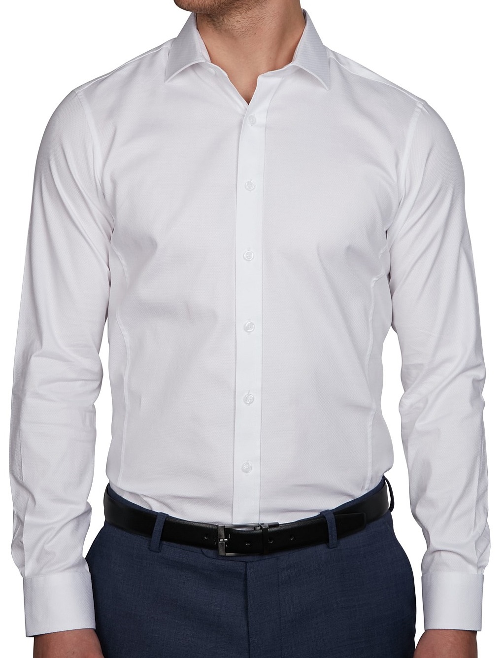 Geoffrey Beene Shirts Body Fit Waffle Weave White. Buy Online