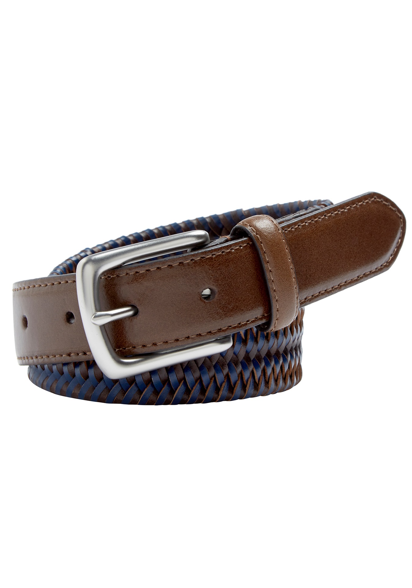Mens Stretch Leather & Plaited Leather Belt by City Club Online