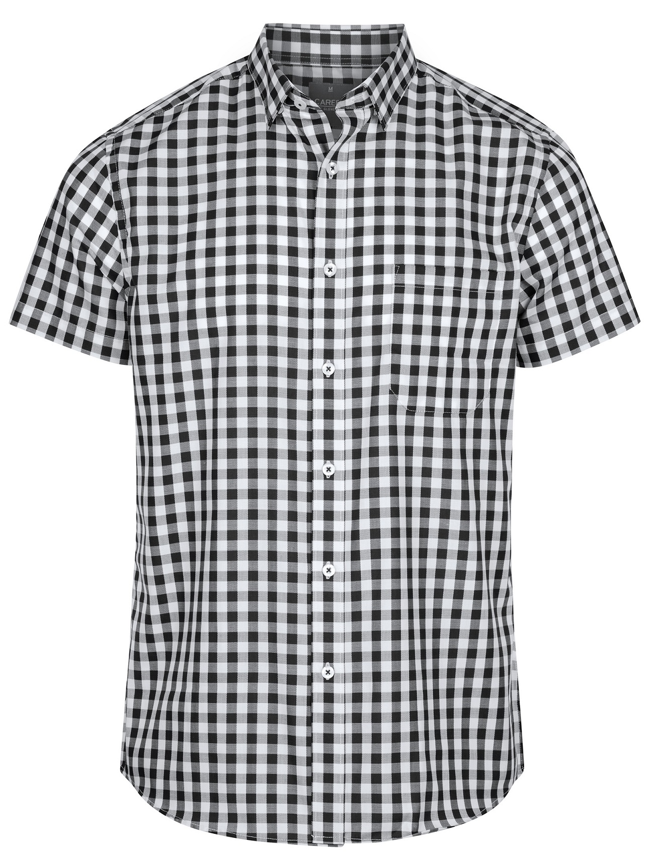 Mens Short Sleeve Gingham Check Shirt Slim Fit by Gloweave