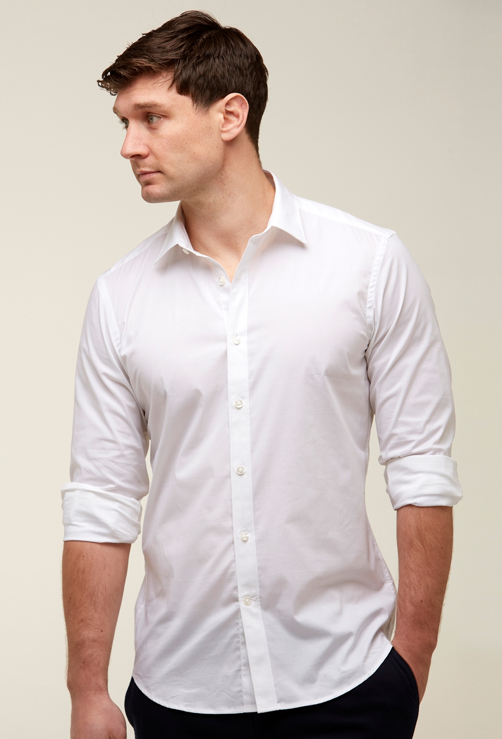 Brooksfield mens regular fit business shirt in cotton stretch