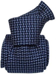 Segni & Disegni Six Fold Italian Silk Woven Jaquard Navy
