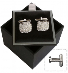 Segni & Disegni Italian Made Rhinestone Mens Cufflinks