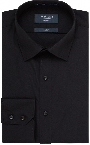 Plain Black Shirt | Van Heusen European Fit Save up to 25%