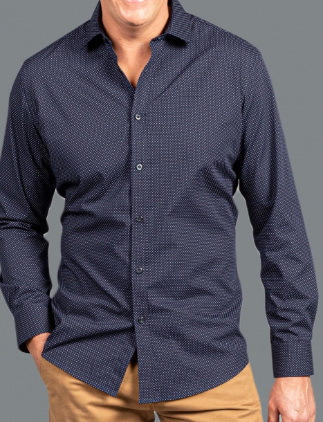 Gloweave big mens shirts in a dot print design. Buy shirts online