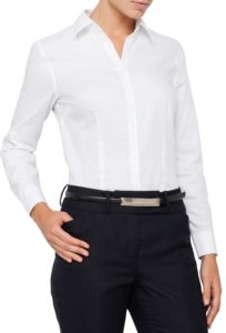 womens white business shirt