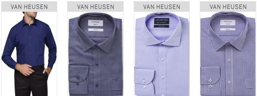 van heusen shirts list